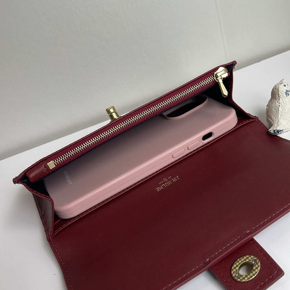 J.W. HULME Genuine Leather Turnlock Wallet Crossbody Bag - Picture 7 of 16